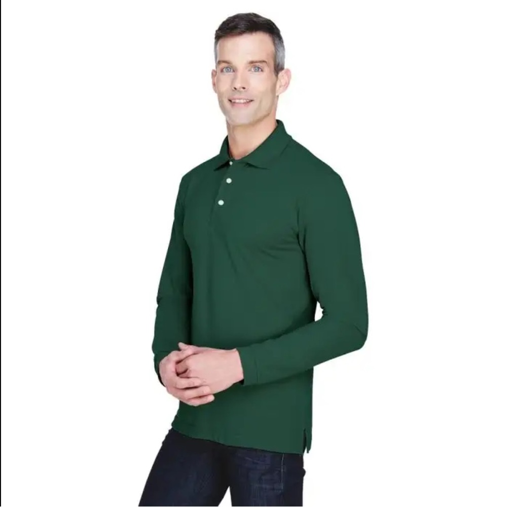 Harriton Easy Blend Long-Sleeve Polo